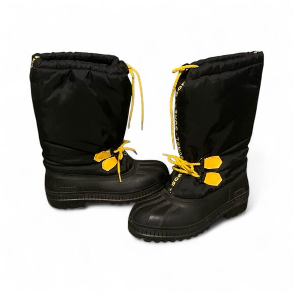 Sorel Black Insulated Lined Winter Snow Boots Men’s 6 Women’s 7.5 Waterproof - Picture 4 of 8